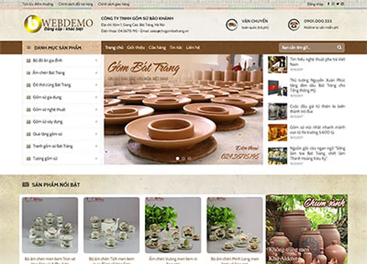 Mẫu website Gốm