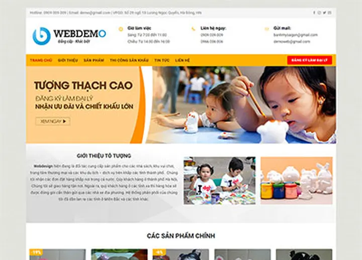 Mẫu website Tượng thạch cao