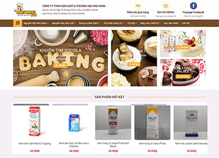 Mẫu website Hiệu bánh 2