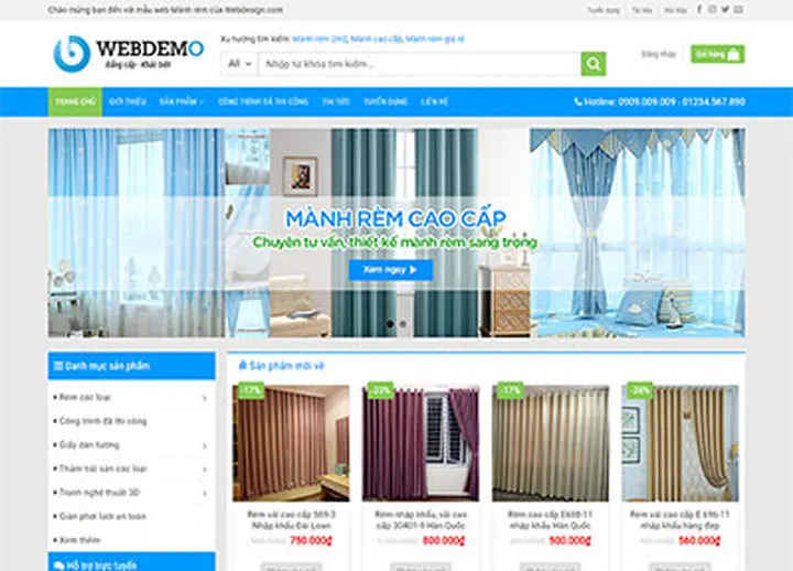 Mẫu website Mành Rèm