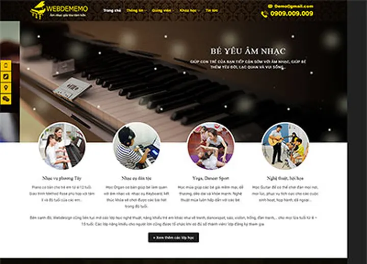 Mẫu website Trung tâm piano