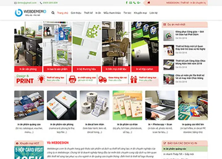 Mẫu website In ấn 3