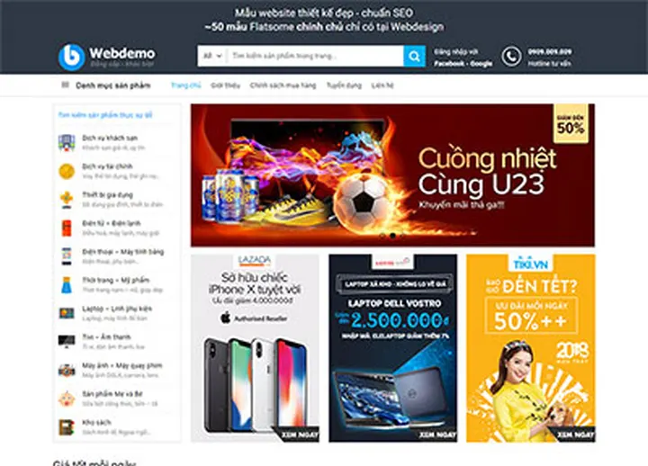 Mẫu website Shop