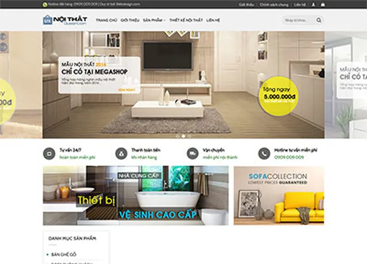 Mẫu website Shop nội thất