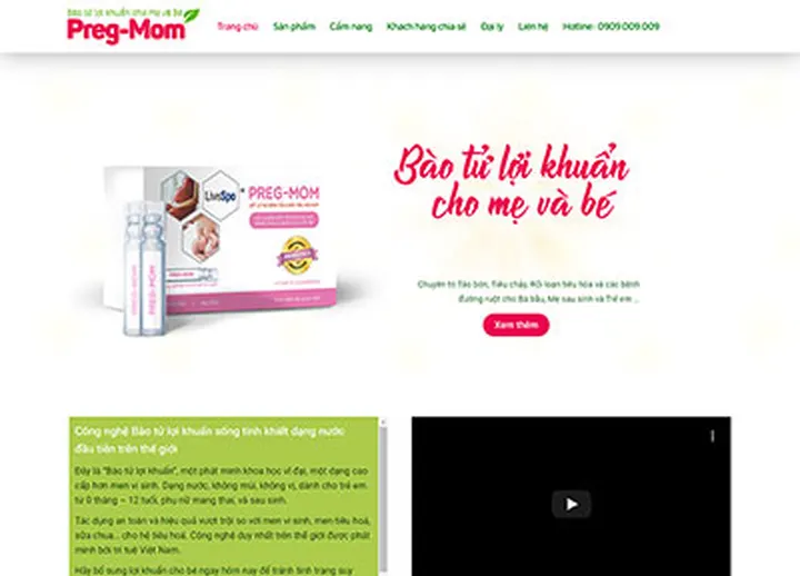 Mẫu website Thực phẩm chức năng