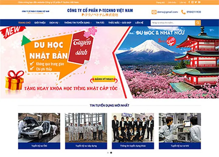 Mẫu website Xuất Khẩu Lao Động 2