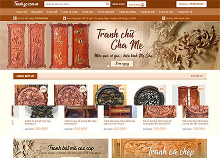 Mẫu website Tranh gỗ