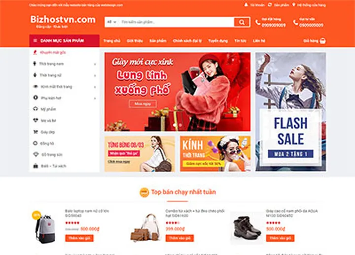 Mẫu website Shop thời trang 2