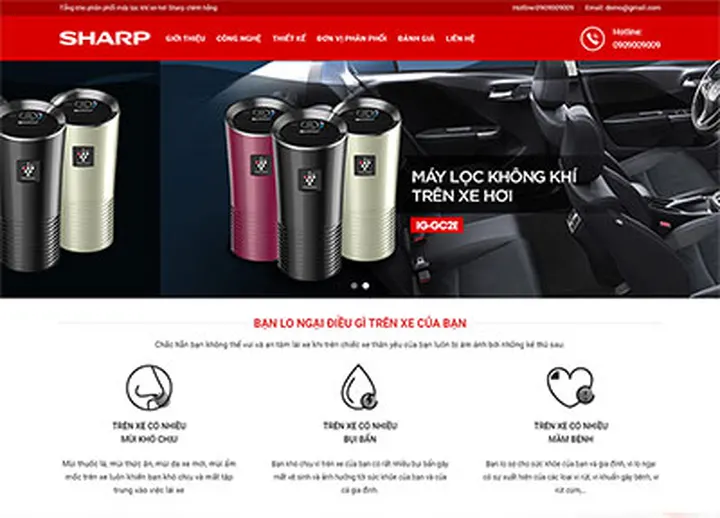 Mẫu website Máy lọc khí