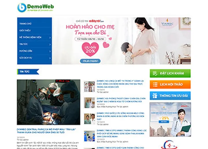 Mẫu website Bệnh viện