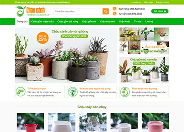 Mẫu website Chậu cây