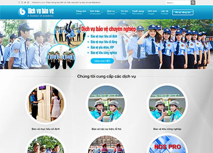 Mẫu website Dịch vụ bảo vệ