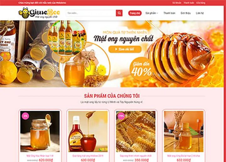 Mẫu website Mật ong 2
