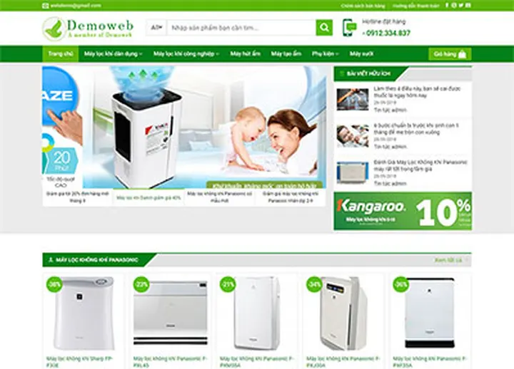 Mẫu website Máy lọc khí 2