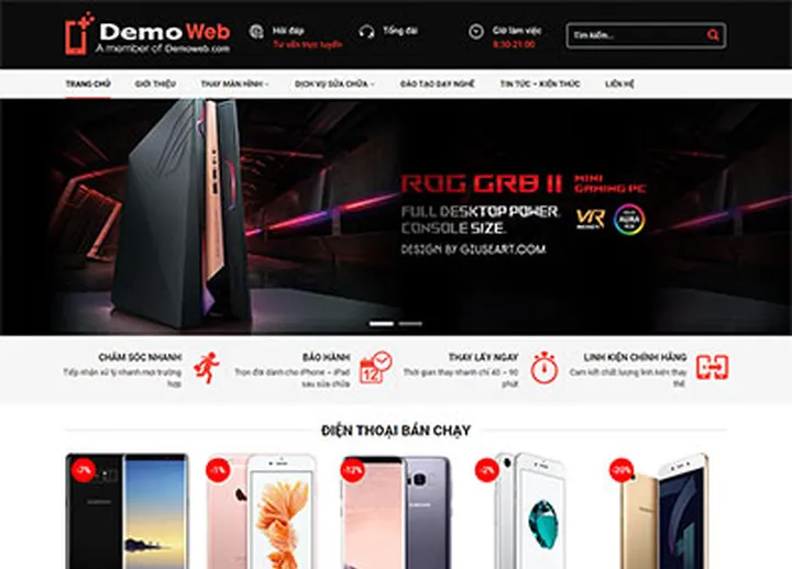 Mẫu website Sửa điện thoại