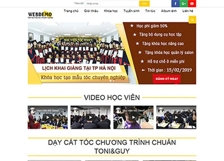 Mẫu website Viện tóc