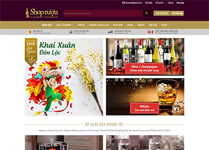 Mẫu website Shop rượu