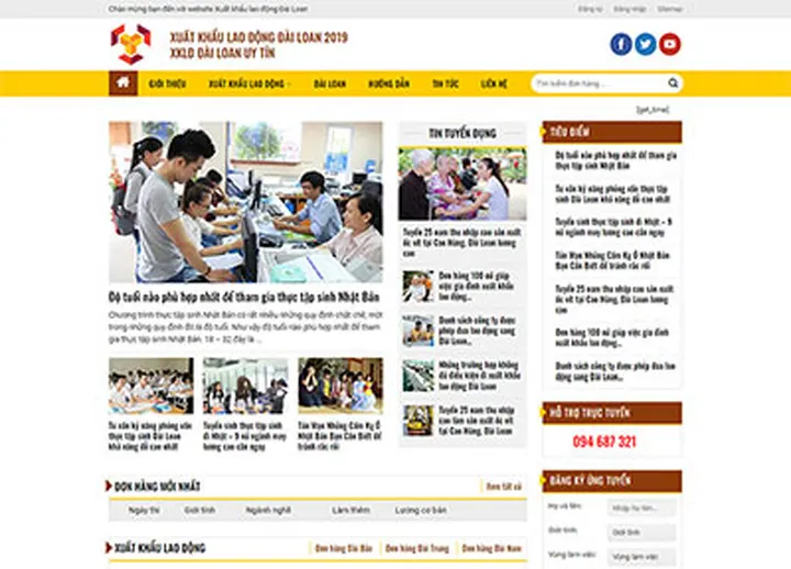 Mẫu website Xuất khẩu lao động 4