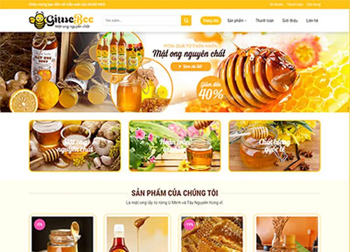 Mẫu website Mật ong