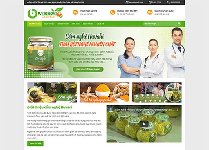 Mẫu website Tinh bột nghệ