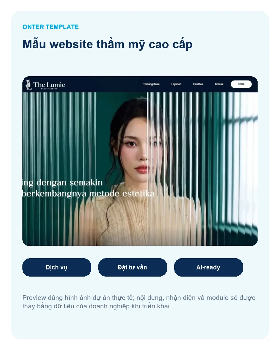 Screenshot 2 mẫu Mẫu website thẩm mỹ cao cấp The Lumie
